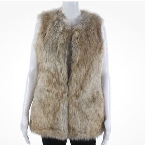 Zara Trafaluc Faux Fur Vest in Brown and Black S NWT
